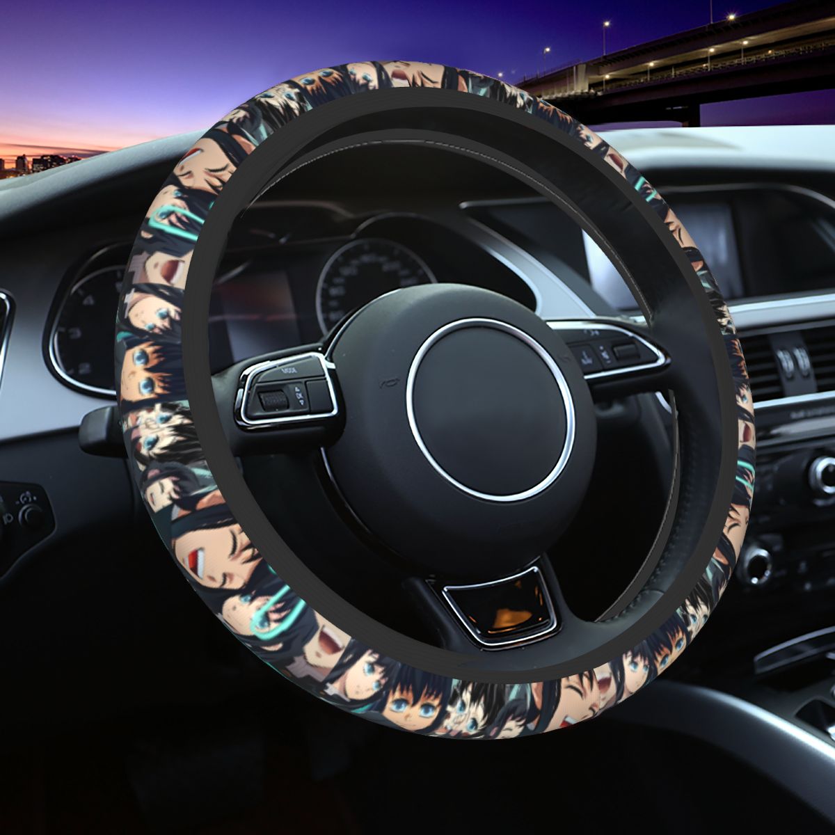 Car Accessories Japanese - Capa de Volante Muichiro Demon Slayer,