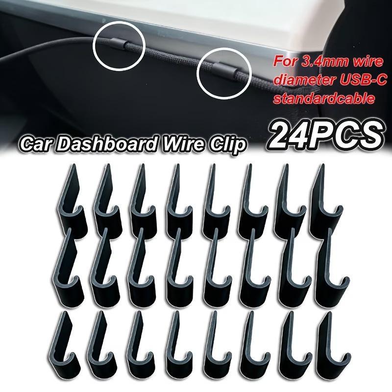 Car Cable Organizer - 24 unidades de clipes organizadores de